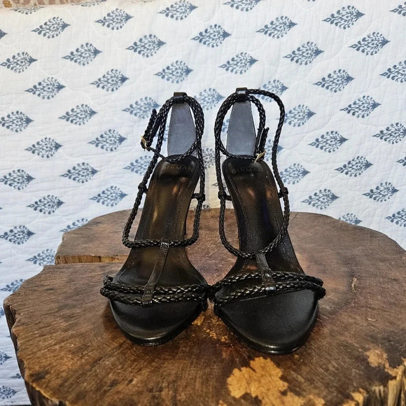 Alexandre Birman Black Braided Knot T-Strap Strappy Sandals Heels Size 6.5 NWT - Picture 7 of 15